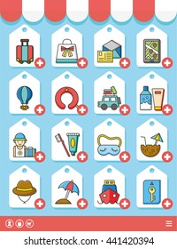 icon set travel vector