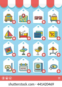 icon set travel vector