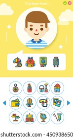 icon set travel vector