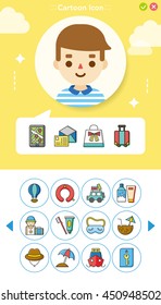 icon set travel vector