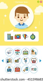 icon set travel vector