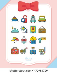 icon set travel vector