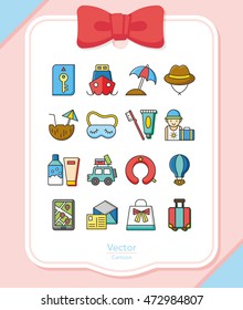 icon set travel vector
