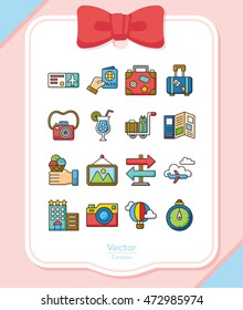 icon set travel vector