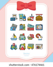 icon set travel vector