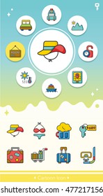 icon set travel vector