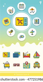 icon set travel vector