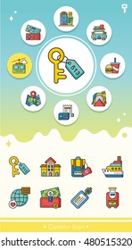icon set travel vector