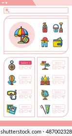 icon set travel vector