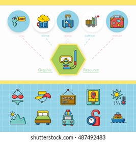 icon set travel vector