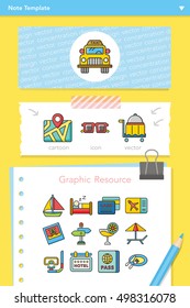 icon set travel vector