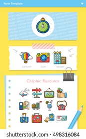 icon set travel vector