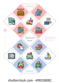 icon set travel vector