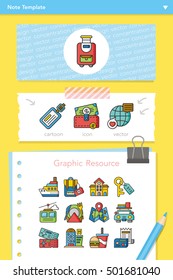 icon set travel vector