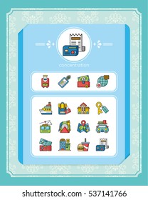 icon set travel vector