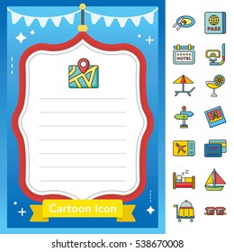 icon set travel vector