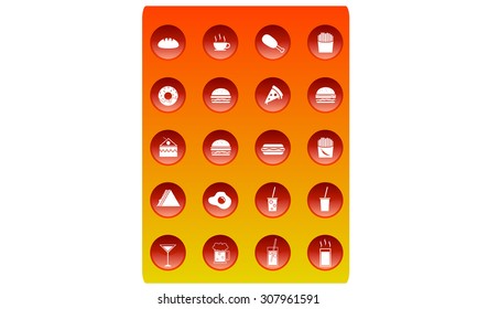 Icon Set - Twenty Icons of Menu Restaurant Clip Art