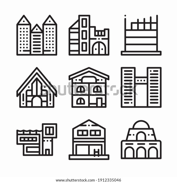 Icon Set\
Type Of Houses for different seasons\
Line