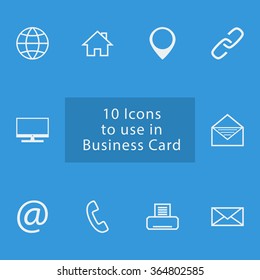 Icon set to use in busienss card