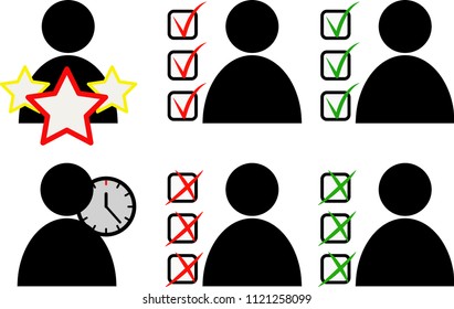 An icon set for the user with different signs - Vector