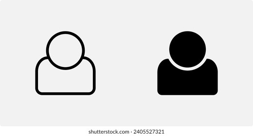 conjunto de iconos usuario, persona, cliente, avatar, macho, elementos de diseño con un contorno simple y estilos de iconos sólidos