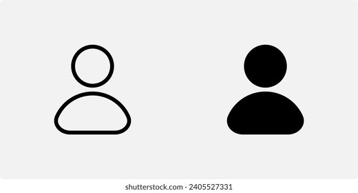 conjunto de iconos usuario, persona, cliente, avatar, macho, elementos de diseño con un contorno simple y estilos de iconos sólidos