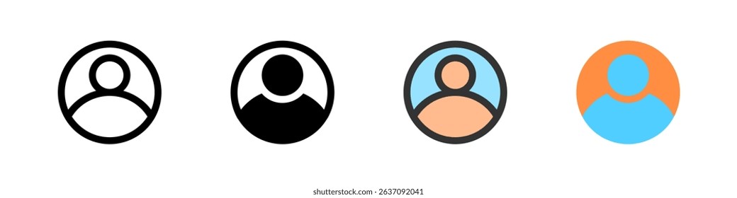 Icon set for user. Perfect for profile apps or account interfaces.