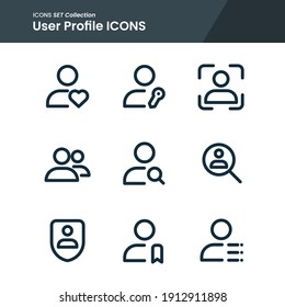 conjunto de iconos de búsqueda de perfil de usuario, marcador, favorito y muchos más. con el vector de estilo de línea. uso adecuado para el diseño de aplicaciones web y de interfaz de usuario.