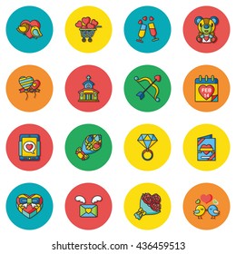 icon set valentine vector