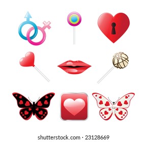 Icon set for Valentine's day
