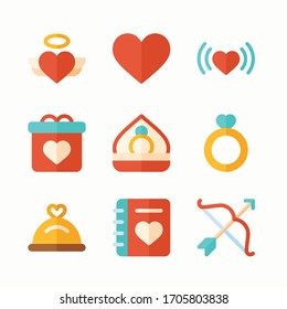 Icon Set Valentines Day for different seasons.