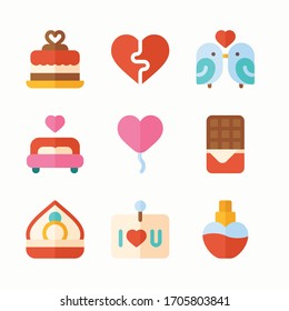 Icon Set Valentines Day for different seasons.