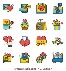 icon set valentines day vector