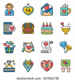 icon set valentines day vector