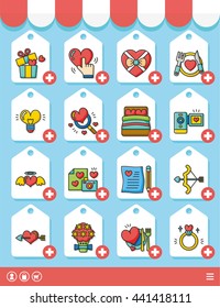 icon set valentines day vector