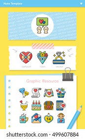 icon set valentines day vector