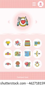 icon set valentinesday vector