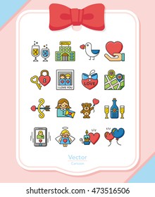 icon set valentinesday vector