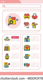 icon set valentinesday vector