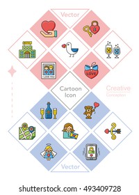 icon set valentinesday vector