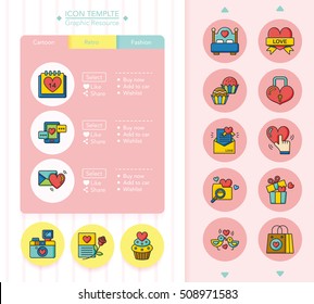 icon set valentinesday vector