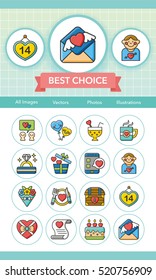 icon set valentinesday vector