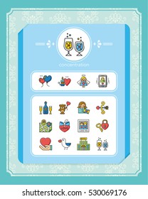icon set valentinesday vector