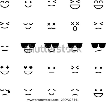 Icon Set of Various Facial Expressions