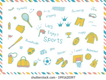 icon set of various sports items