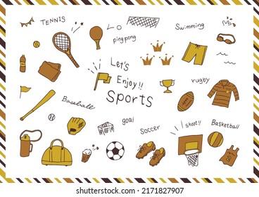 icon set of various sports items