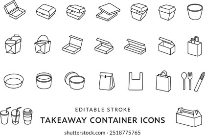 Conjunto de ícones de vários recipientes de levantamento
