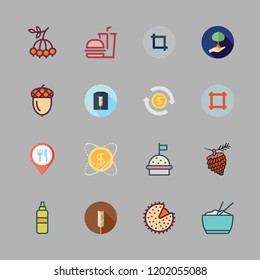 icon set. vector set about hamburger, crop, cereal and food icons set.