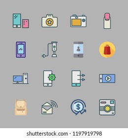 up icon set. vector set about mixer, rss feed, backpack and profits icons set.