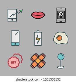 up icon set. vector set about pin, lips, templates and smartphone icons set.
